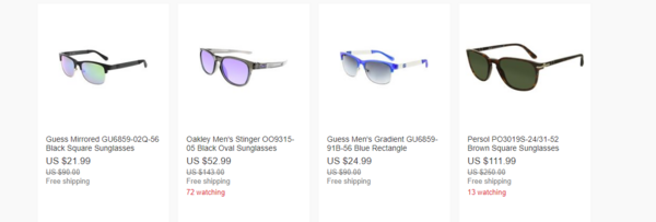 海淘活动：eBay 精选太阳镜促销 （含欧克利、雷朋、Prada等）
