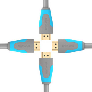 SAMZHE 山泽 HDMI数字高清信号线 灰蓝色 1.0米