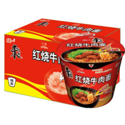 统一 方便面 来一桶 红烧牛肉味 12桶 整箱装