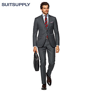 SUITSUPPLY Napoli P2505AS 男士灰色羊毛修身西服套装