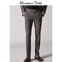 Massimo Dutti 00090140763 男士修身款格纹亚麻西裤 
