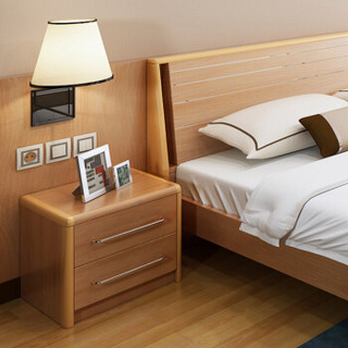 AHOME A家家具 A家 床 双人床 1.5米1.8米北欧双人实木框床单人高箱储物床 A款1.5*2米架子床 单床