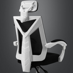 黑白调(Hbada) 电脑椅办公椅子老板电竞椅人体工学椅靠背游戏家用可躺旋转 白色