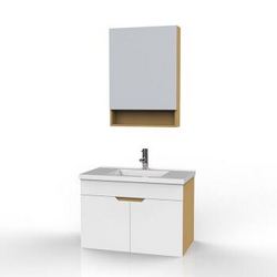 安住（Enzorodi）ERV52828W-W-T 白色多层实木简约 浴室柜(带镜柜) 800mm宽
