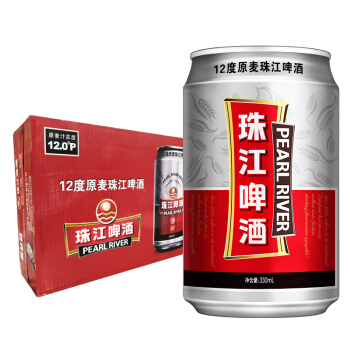 PEARL RIVER 珠江啤酒 12度原麦珠江啤酒 330ml*24听