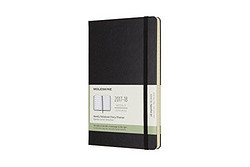 Moleskine 2017/7/1-2018/12/31 18 个月每周规划本大型硬面笔记本 (黑色) *3件