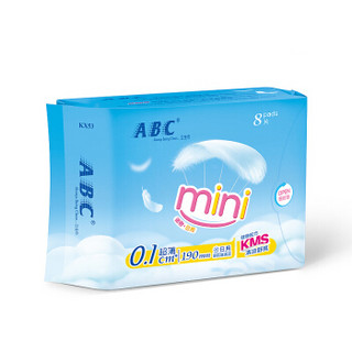 ABC 新肌感系列 迷你卫生巾 190mm 8片 