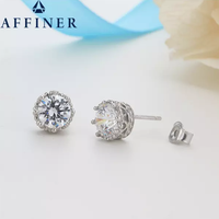 AFFINER 阿菲娜 925银 施华洛世奇锆石 唯爱耳钉 AFE2008