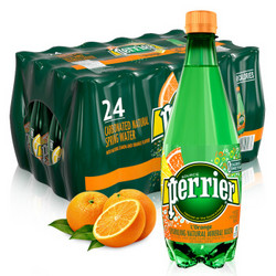perrier 巴黎水 含气天然矿泉水 橘子味 塑料瓶装 500ml*24瓶 *3件