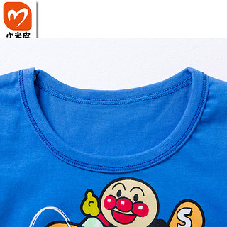 小米皮 儿童纯棉短袖T恤 蓝色滑板 100cm 
