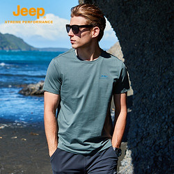Jeep吉普夏季运动短袖男士跑步速干T恤圆领透气排汗J822094518