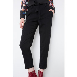 明天凌晨 C&A女式腰带直筒九分裤 简约气质休