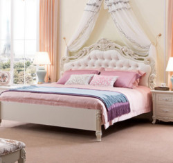 拉菲曼尼欧式床1.8米实木双人床 法式奢华大床主卧婚床田园公主床