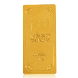 浦发银行 au999.9 投资金条 30g