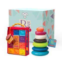B.Toys 儿童玩具礼盒装 （捏捏乐积木+水漂石堆环） *2件