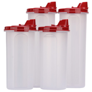 Tupperware 特百惠 调料壶 890ml+650ml 4个 红色盖