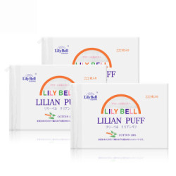 丽丽贝尔LilyBell全棉无纺布面层化妆棉卸妆棉湿敷洁面袋装222枚*3包(日本技术 不掉絮 卸妆卸甲) *2件
