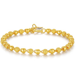 CHOW TAI SENG 周大生 G0HC0091 光砂金珠手链 6g