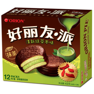 orion好丽友派清新抹茶本味12枚432g