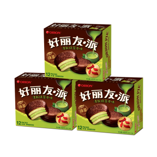 orion好丽友派清新抹茶本味12枚432g3盒