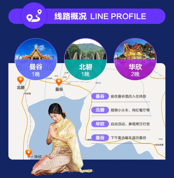曼谷-北碧+华欣5天4晚 超奢五星住宿 全程包车自由活动
