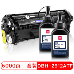 得力（deli） DBH-2612ATF 大容量黑色硒鼓三件套 （2612易加粉硒鼓+2瓶墨粉）