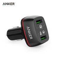 Anker安克 双口手机充电器可用车载充电 高通QC3.0快充双USB/42W 黑 *2件