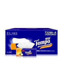 得宝(Tempo) 抽纸 软抽4层90抽*18包 苹果木味（整箱销售） *2件