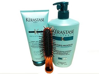 KÉRASTASE 卡诗 强韧洗护（洗发水500ml+护发素200ml+时尚便携梳子+洗漱包）