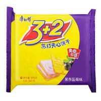 康师傅 3+2 苏打夹心饼干 果香蓝莓味 375g *3件