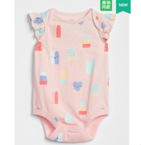 Gap 盖璞 女童纯棉柔软蝴蝶袖童装连体衣