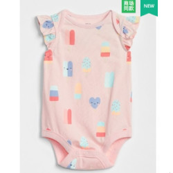 Gap 盖璞 女童纯棉柔软蝴蝶袖童装连体衣