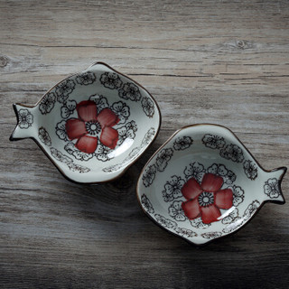 genyin 根因陶瓷 日式餐具套装 红富贵 12头 