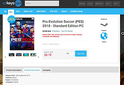 实况足球2018 标准版Pro Evolution Soccer (PES) 2018 - Standard Edition PC