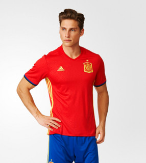 足球系列西班牙队 男款短袖T恤阿迪达斯运动服男装 M 红色