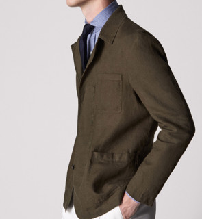 Massimo Dutti  02027086505 男士亚麻衬衫式外套