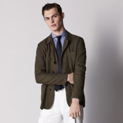 Massimo Dutti  02027086505 男士亚麻衬衫式外套
