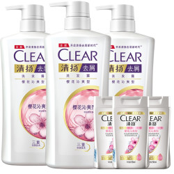 CLEAR 清扬 樱花沁爽型 去屑洗发露 （500ml *3瓶+50ml *3瓶） *2件