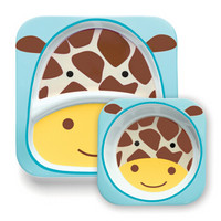 京东PLUS会员：Skip Hop 可爱动物园系列 儿童餐具碗碟套组 *2件 +凑单品