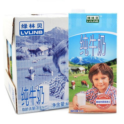 LVLINB 绿林贝 超高温灭菌UHT全脂纯牛奶 1L*6 盒 *5件