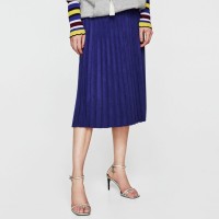 22点开始:ZARA 05093020420 绒面质感百褶裙
