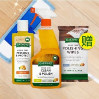 OAKWOOD 奥克伍德 天然地板蜡 250ml+清洁打光油 500ml (赠皮革护理巾)