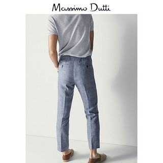 Massimo Dutti 00007007802 男士棉麻混纺休闲裤 