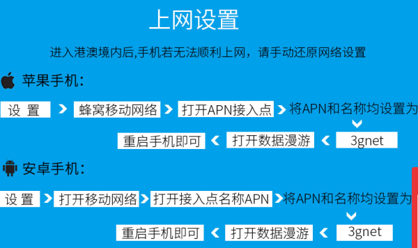香港2-7天上网电话卡(含流量+通话)