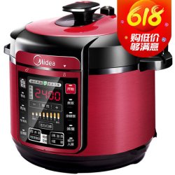 美的(Midea) 电压力锅 微电脑版 智能预约 七段调压 6L双胆高压锅 MY-QC60A5