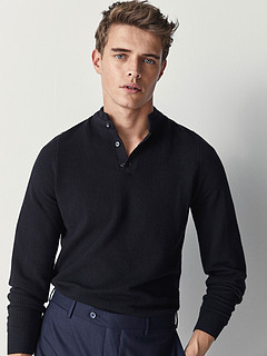 Massimo Dutti 00983409505-21 男士纹理长袖亨利衫