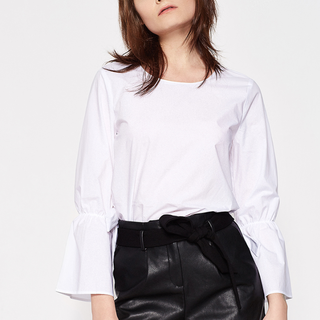 ESPRIT 028EE1F008 女士圆领喇叭袖衬衫
