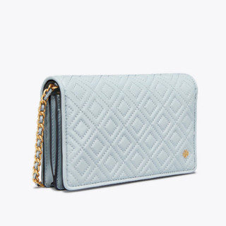 TORY BURCH FLEMING FLAT WALLET 女士斜挎钱包 白金