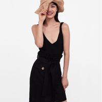 ZARA 03013857800 女士亚麻混纺半身裙