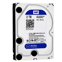 西部数据(WESTERN DIGITAL)蓝盘 2TB 5400转 64M SATA接口 台式机电脑机械硬盘